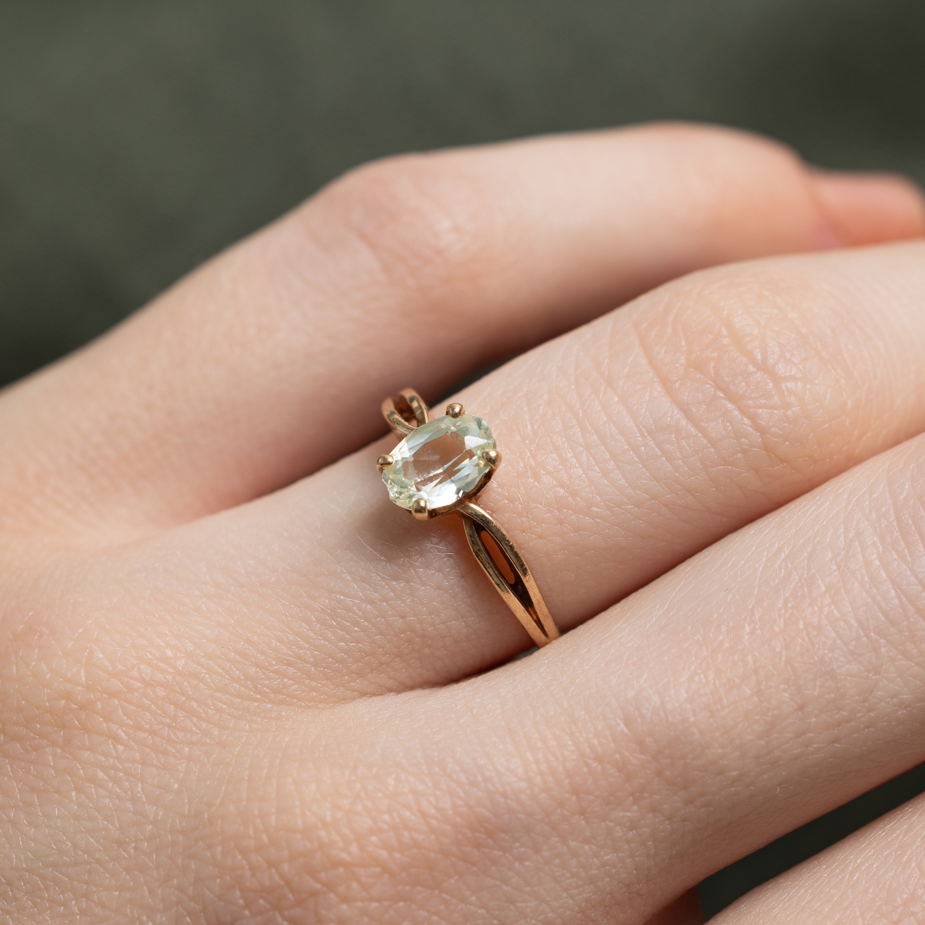 Oval Cut Basket Set Synthetic Spinel Ring | SZ 5.25