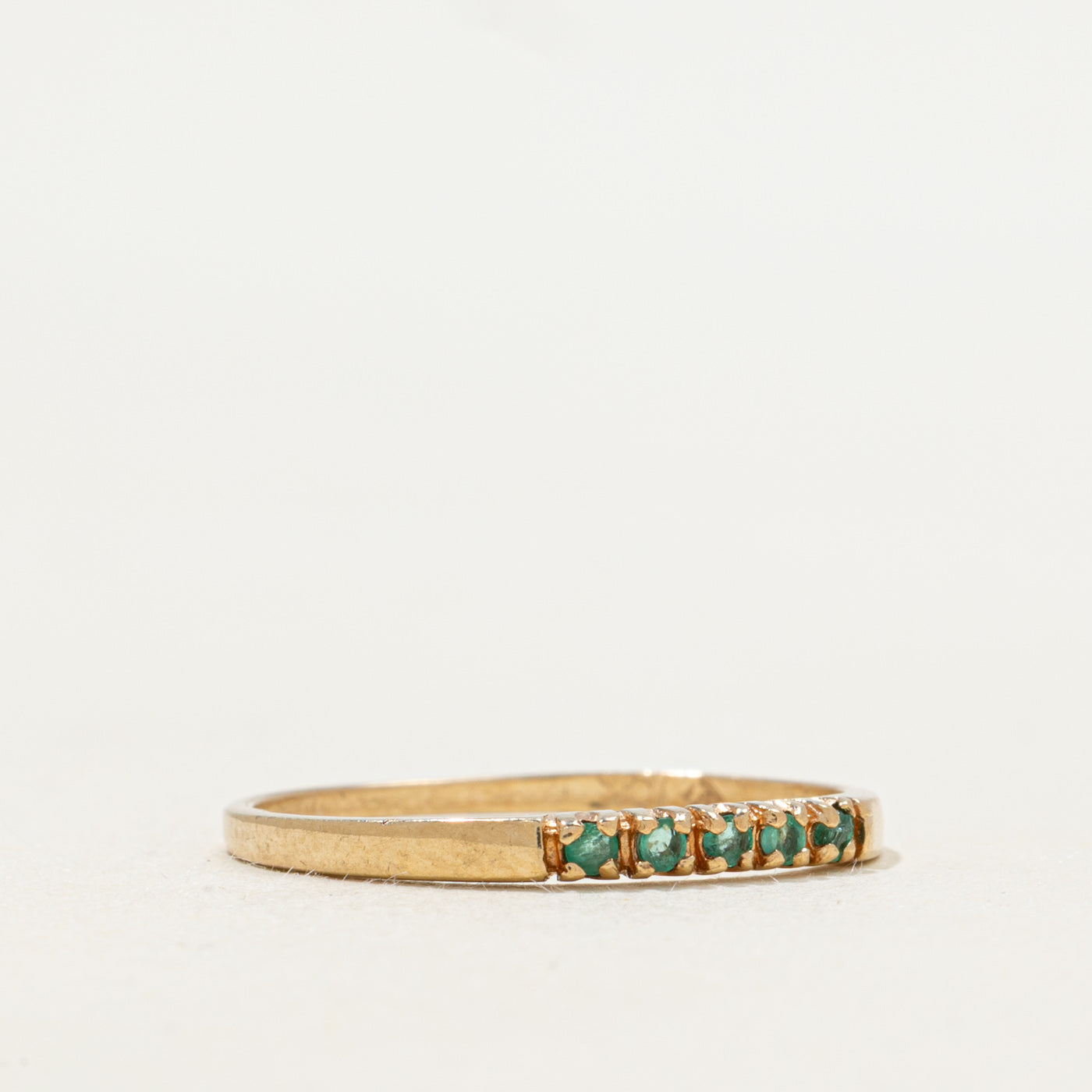 Five Stone Emerald Band | SZ 6.75