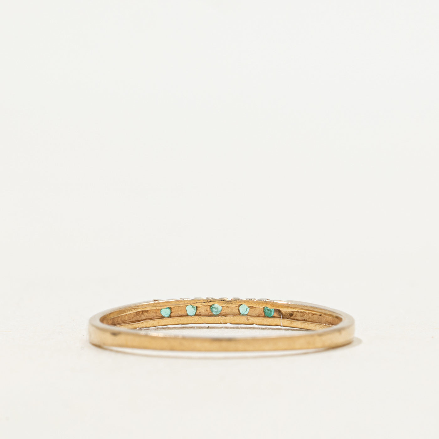 Five Stone Emerald Band | SZ 6.75