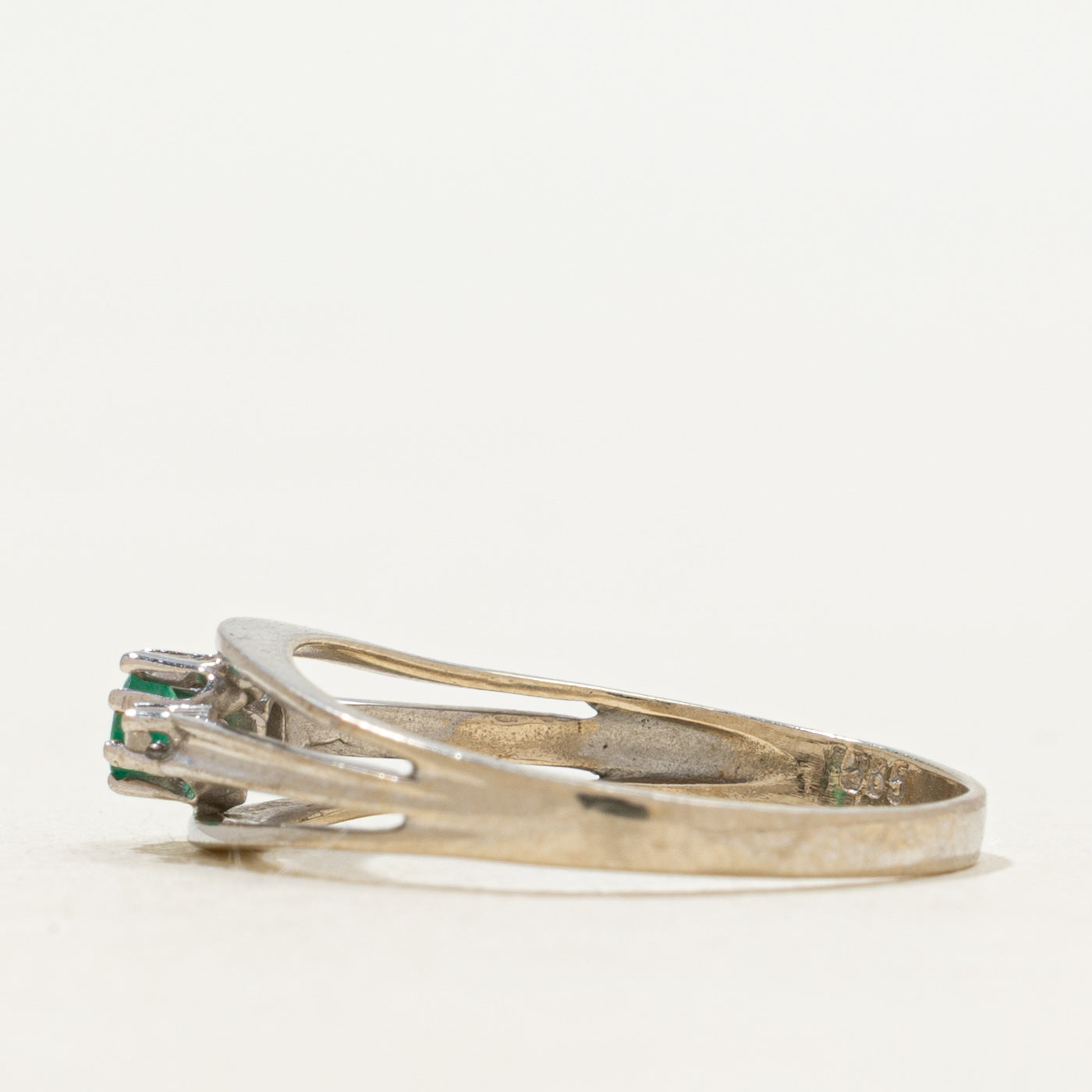 Solitaire Emerald Open Shank Ring | SZ 6.5