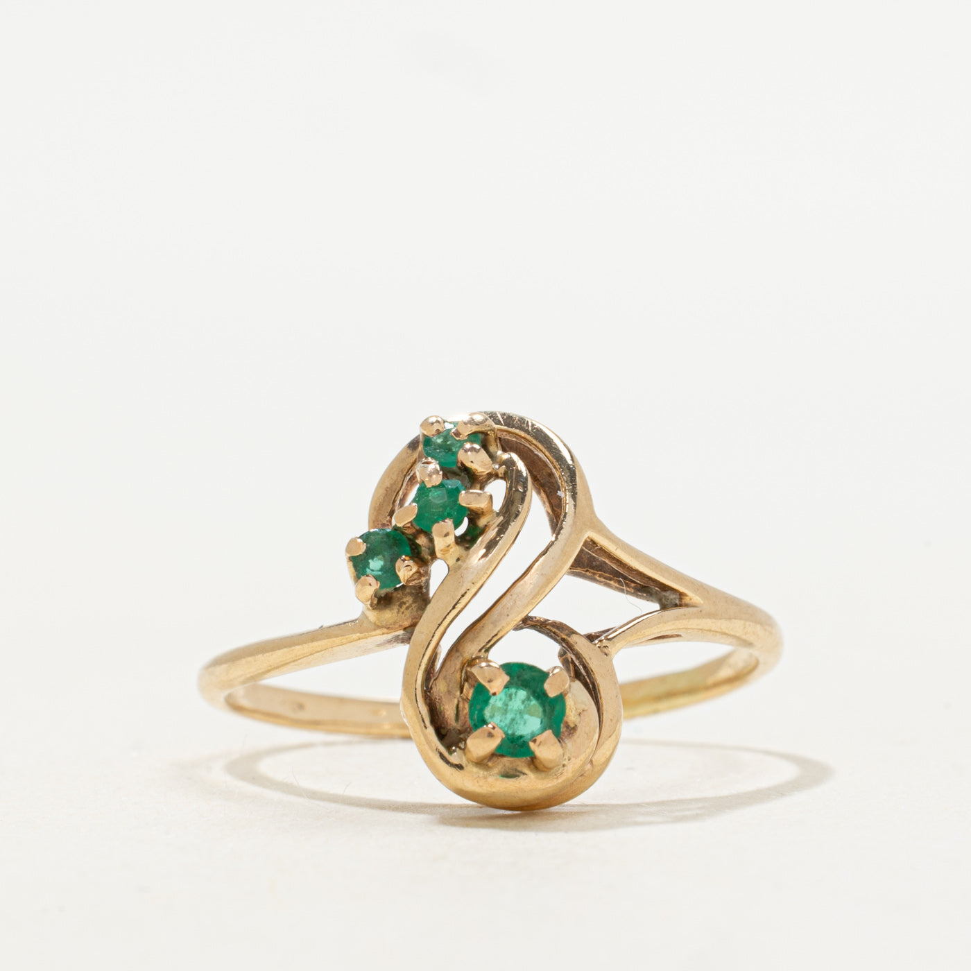 ＊handmade＊no.277 Emerald Swirl Design Ring | SZ 7.75