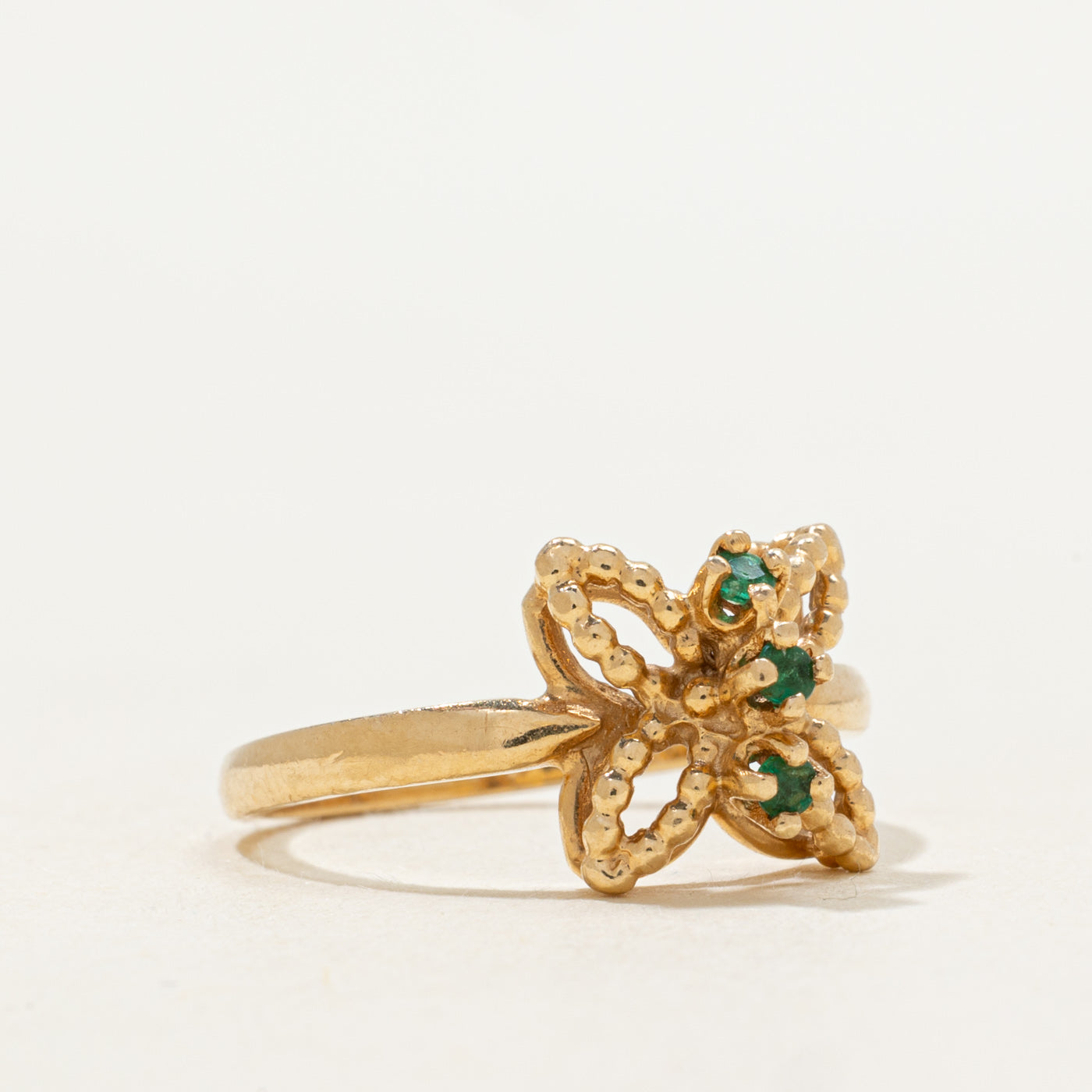 Emerald Column Open Butterfly Ring | SZ 6