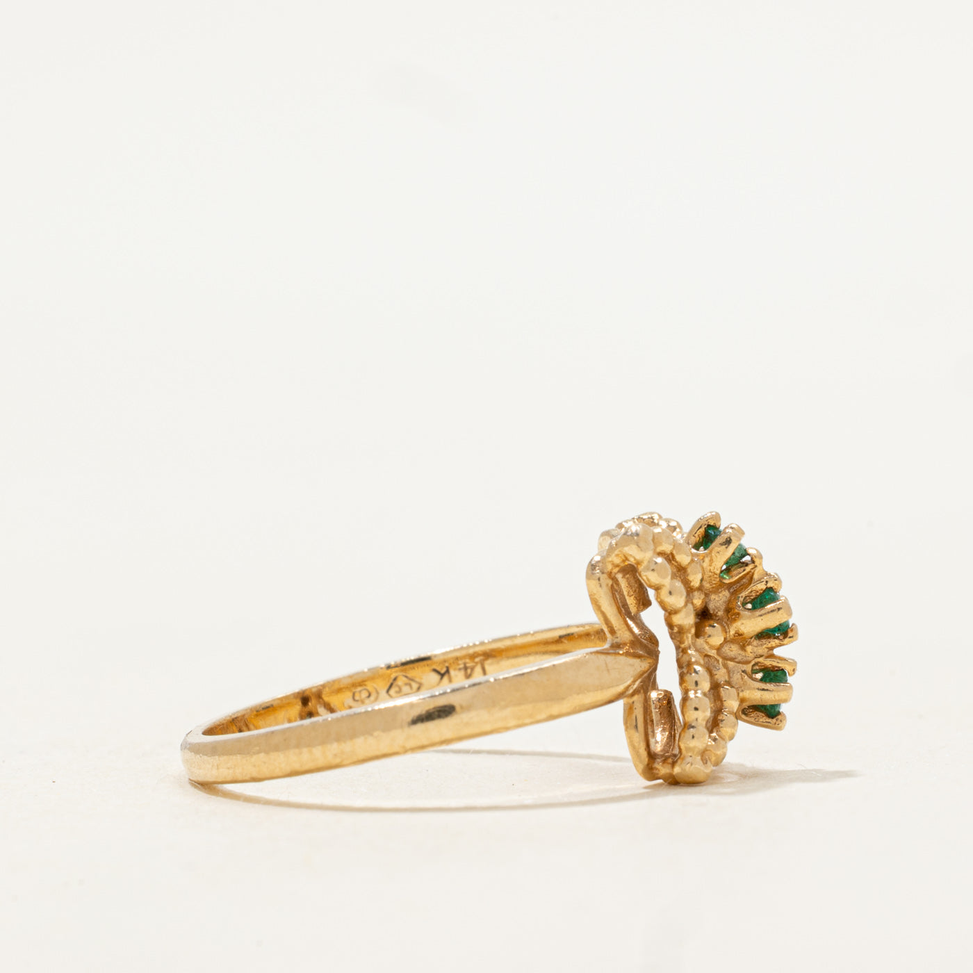 Emerald Column Open Butterfly Ring | SZ 6