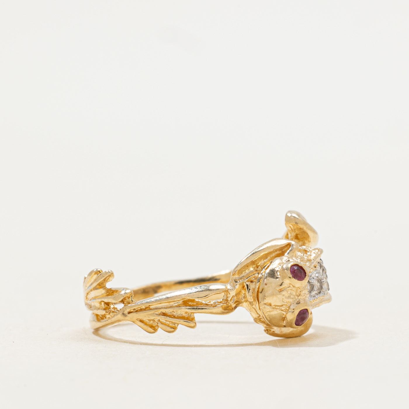 Diamond & Ruby Frog Ring | SZ 6.25