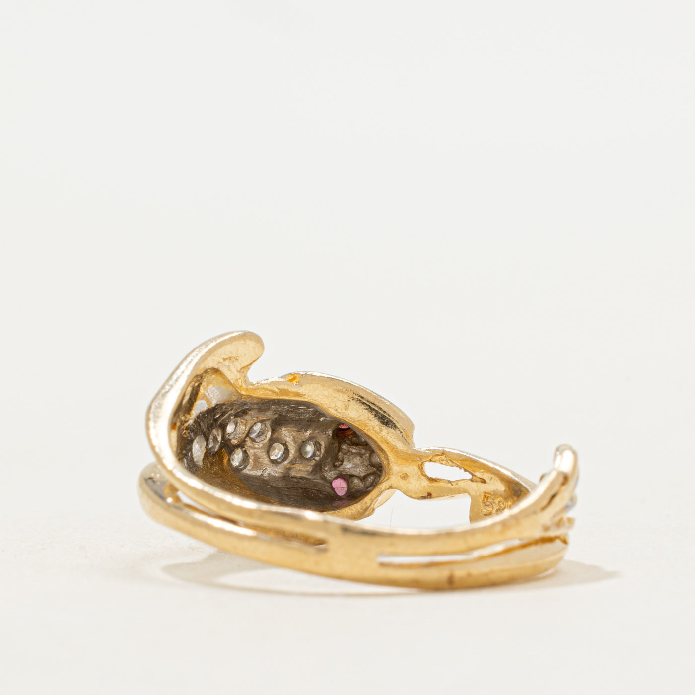 Diamond & Ruby Frog Ring | SZ 6.25