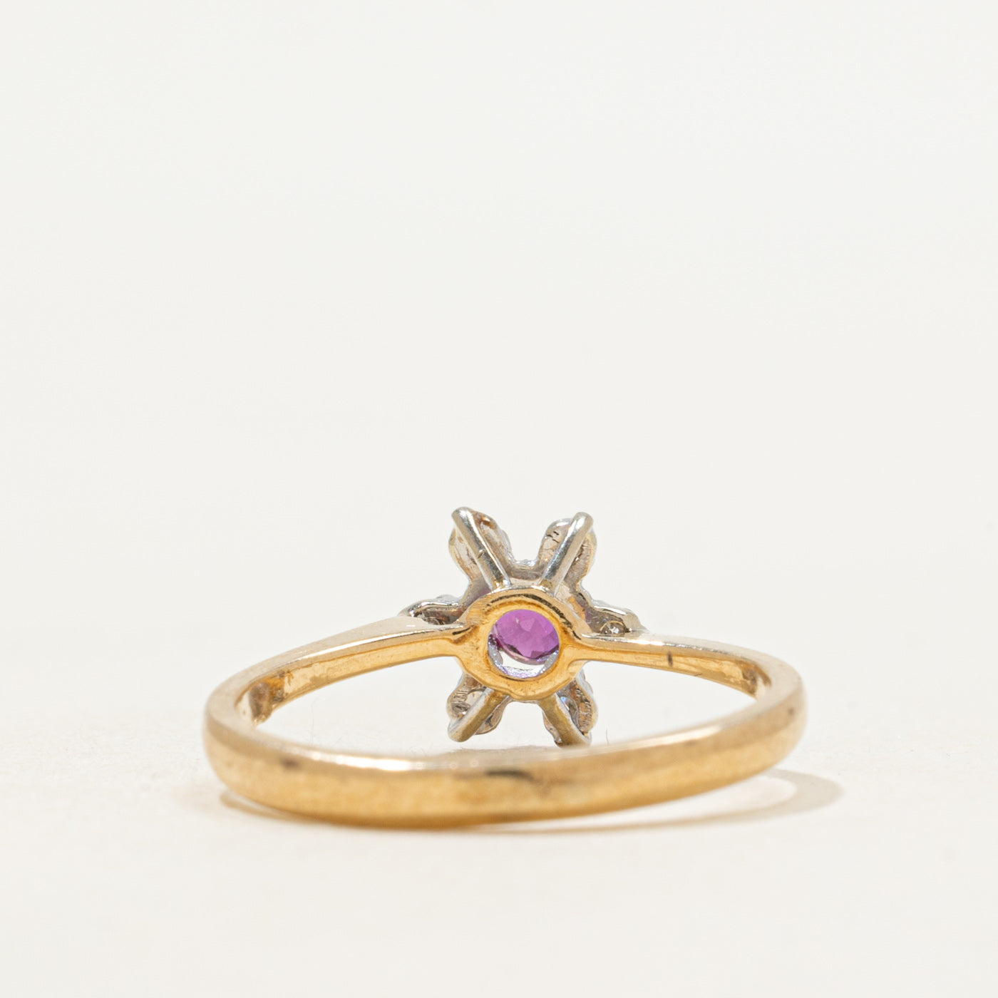 Ruby & Diamond Petal Petal Ring | SZ 5
