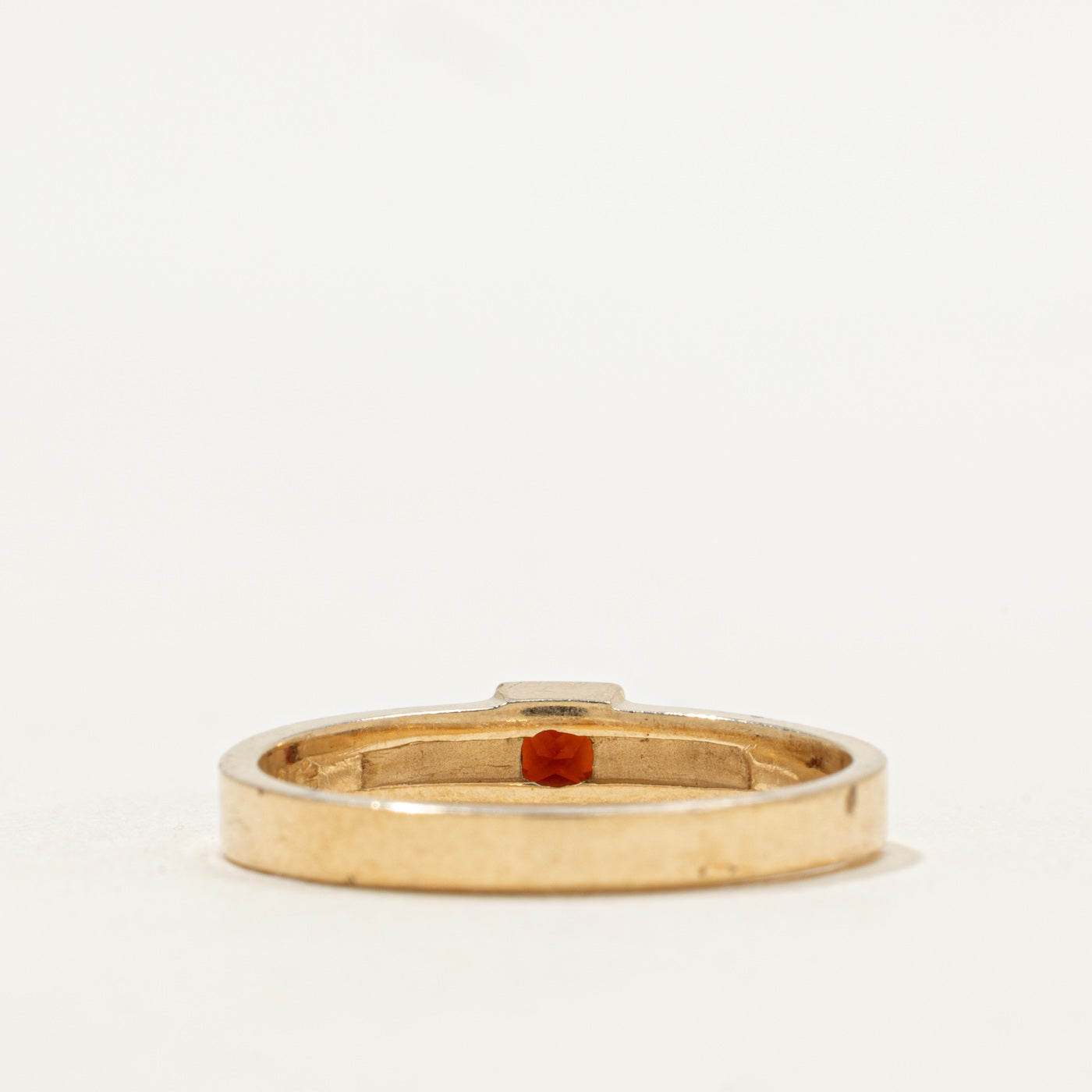 Bezel Set Princess Cut Garnet Ring | SZ 8.25