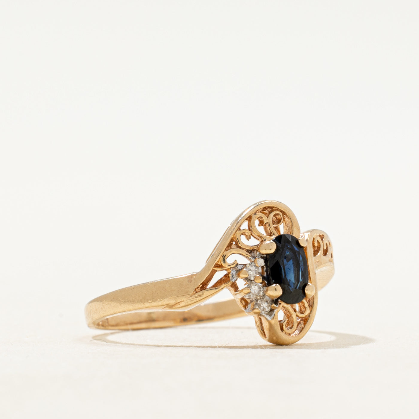 Sapphire & Diamond Openwork Ring | SZ 5.5