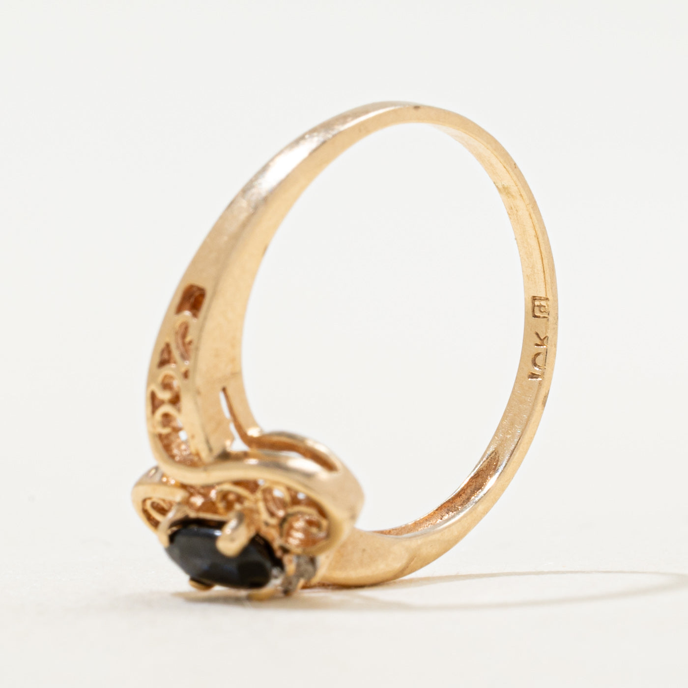 Sapphire & Diamond Openwork Ring | SZ 5.5