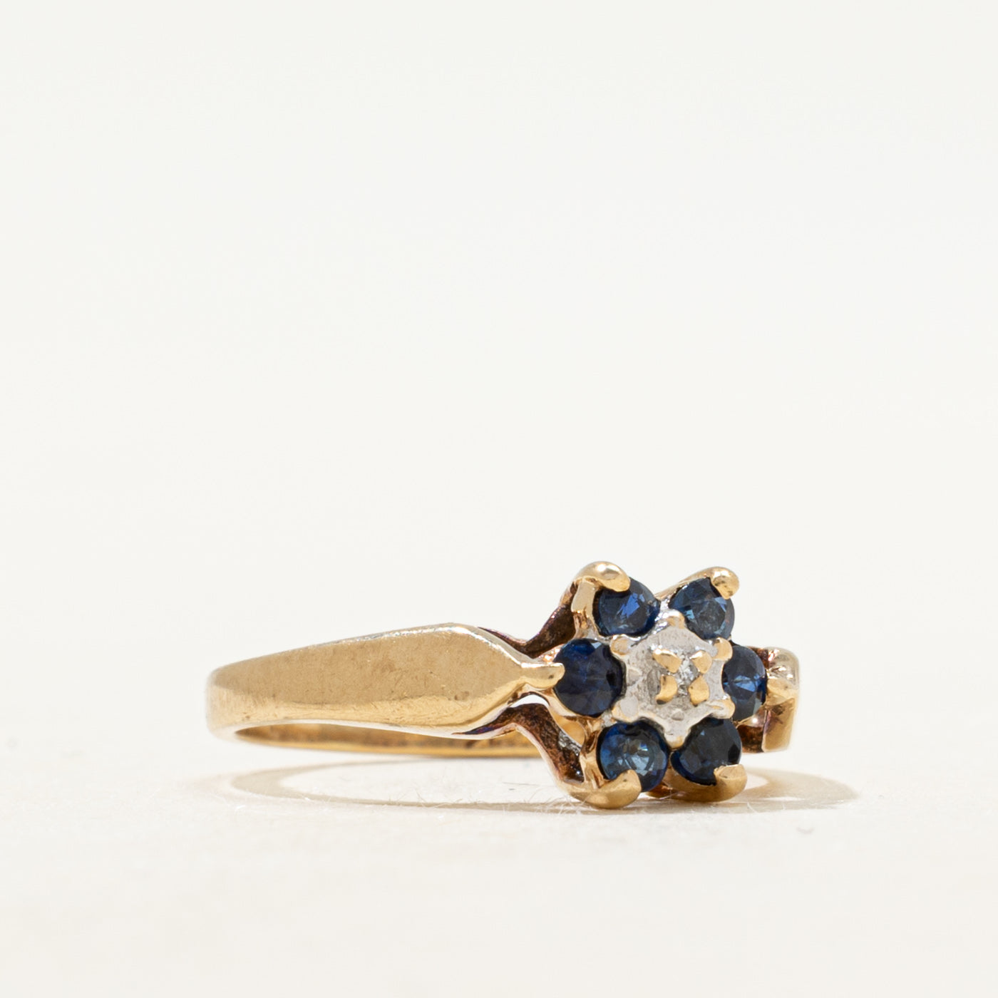 Sapphire & Diamond Petal Cluster Ring | SZ 2.75