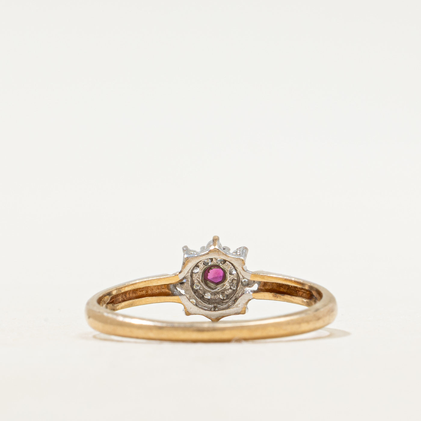 Ruby & Diamond Petal Cluster Ring | SZ 7
