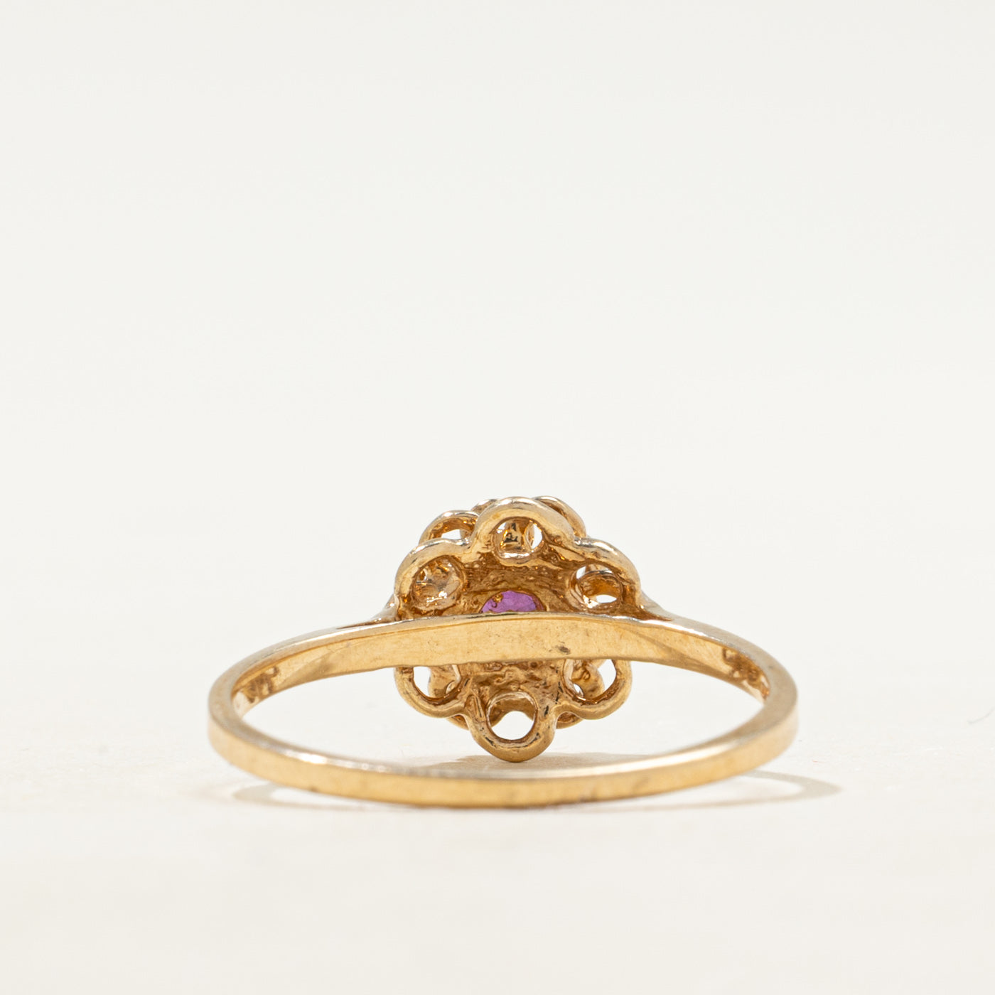 Ruby Textured Flower Ring | SZ 7