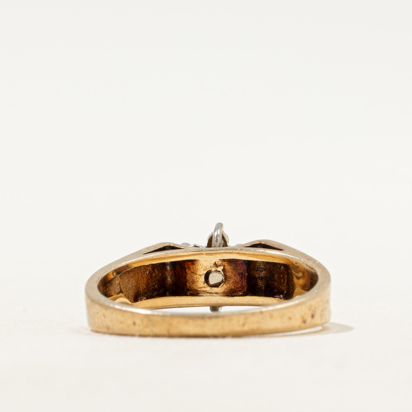 Ruby & Diamond Petal Textured Ring | SZ 6