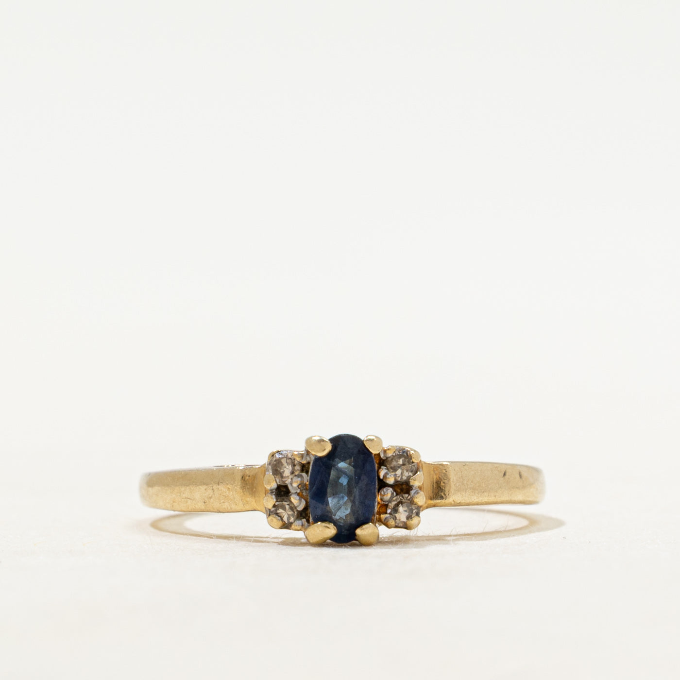 Oval Cut Sapphire & Diamond Accented Ring | SZ 5.25