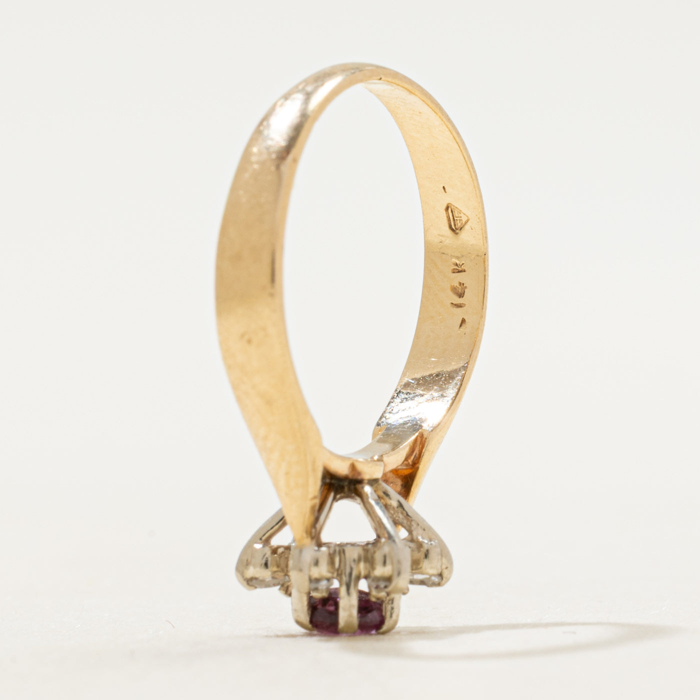 Bague pétale rubis et diamant | Taille 4