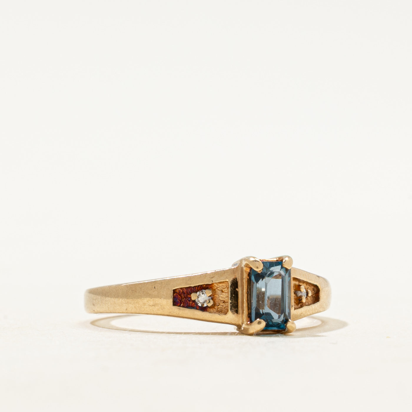 Blue Topaz & Diamond Accented Ring | SZ 6.25
