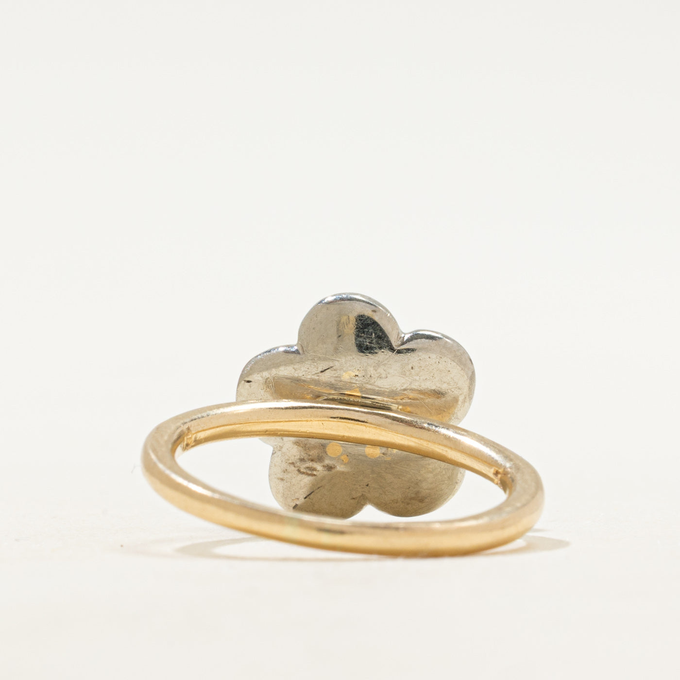 Two Tone Gold Ruby Flower Ring | SZ 6.25