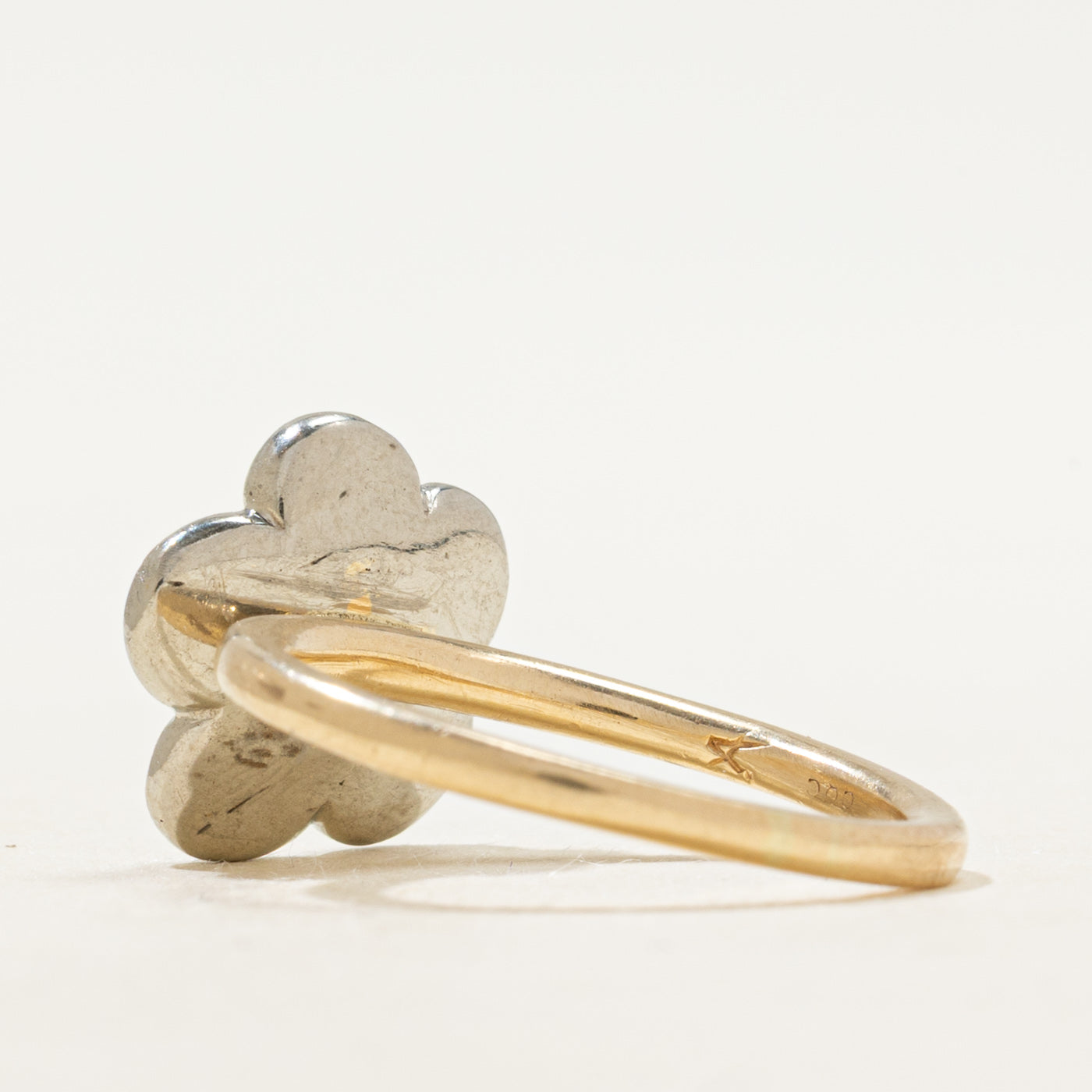 Two Tone Gold Ruby Flower Ring | SZ 6.25