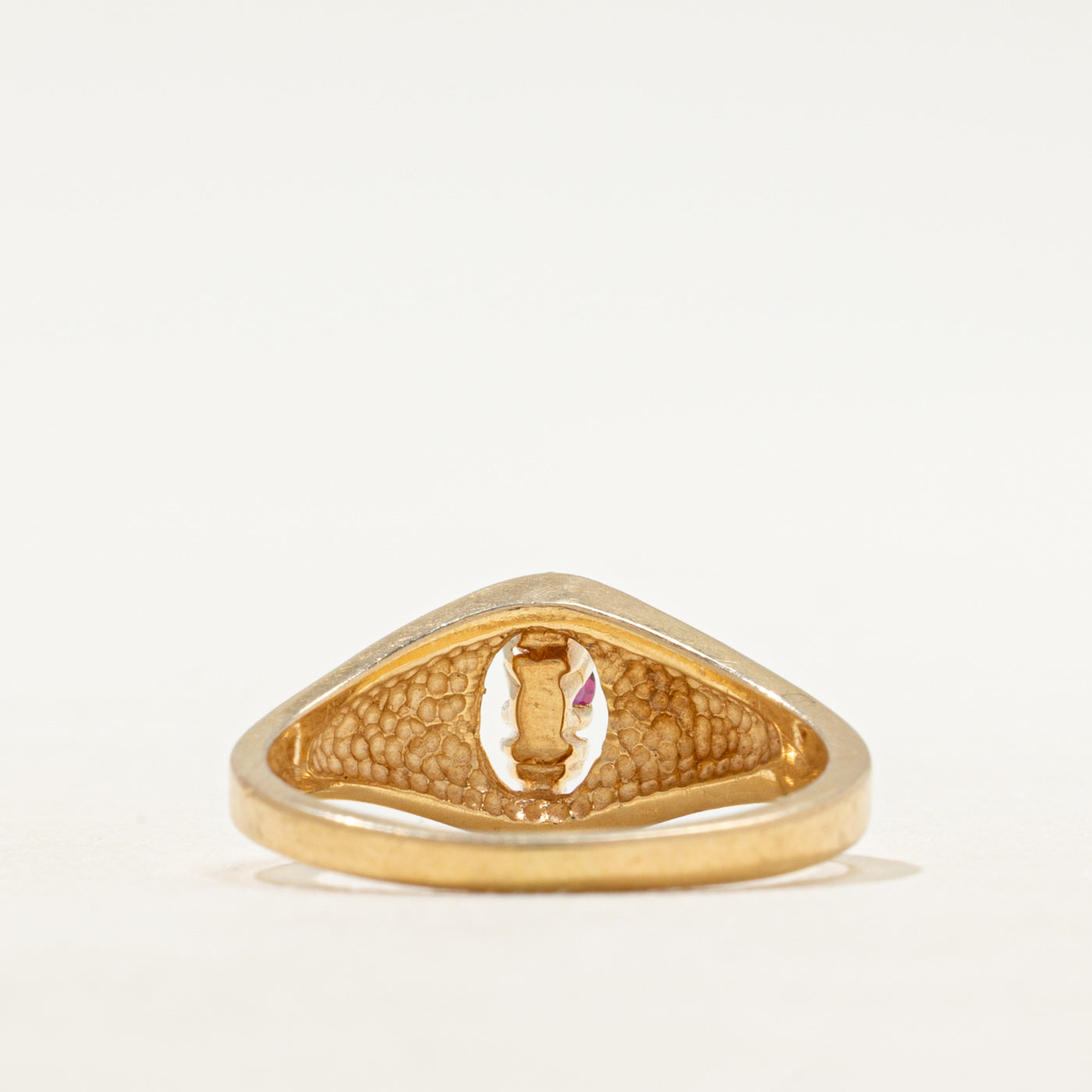 Ruby & Diamond Column Openwork Ring | SZ 7