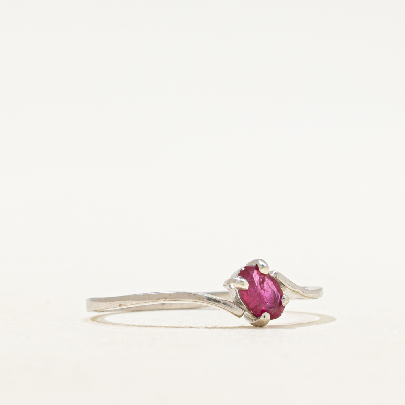 Diagonal Set Ruby Bypass Ring | SZ 5.75
