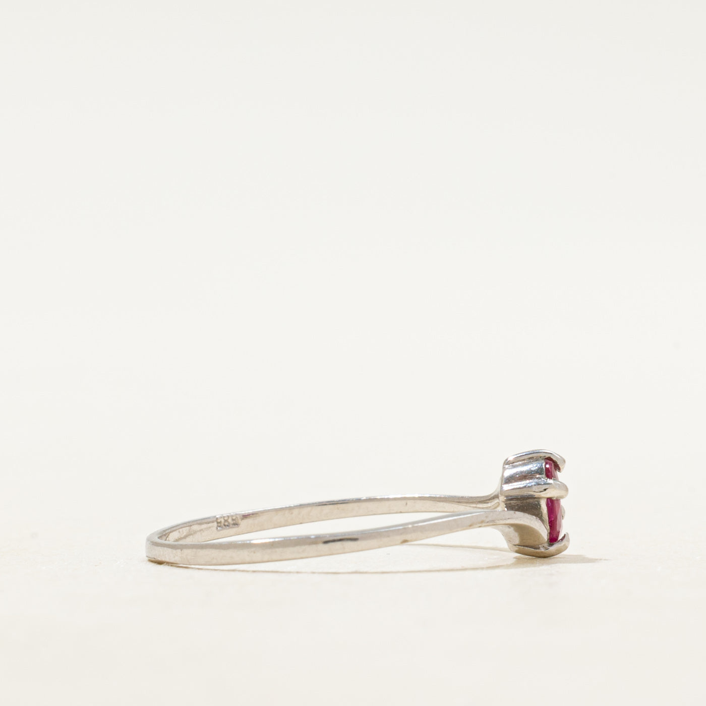 Diagonal Set Ruby Bypass Ring | SZ 5.75