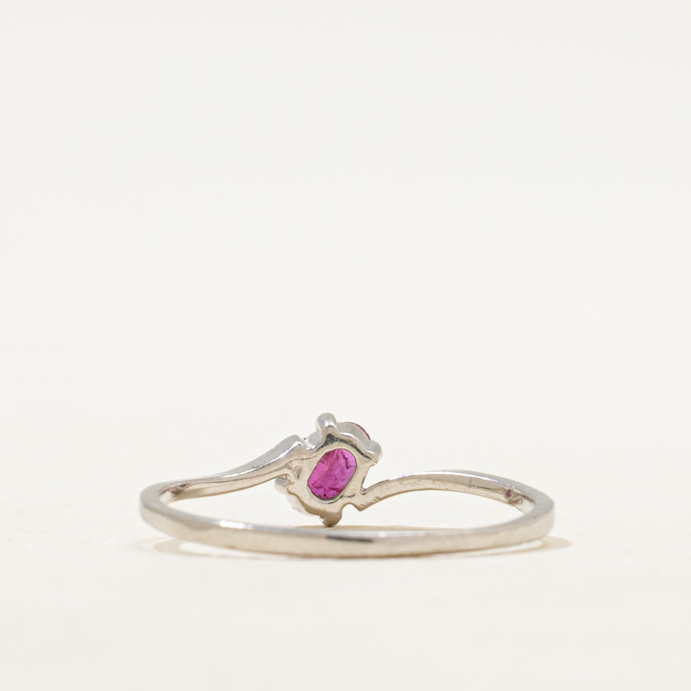 Diagonal Set Ruby Bypass Ring | SZ 5.75