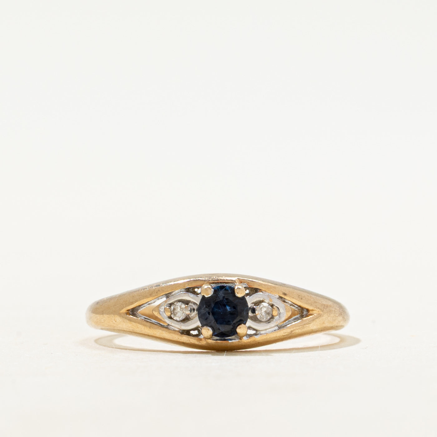 Sapphire & Diamond Openwork Tapered Ring | SZ 5.25