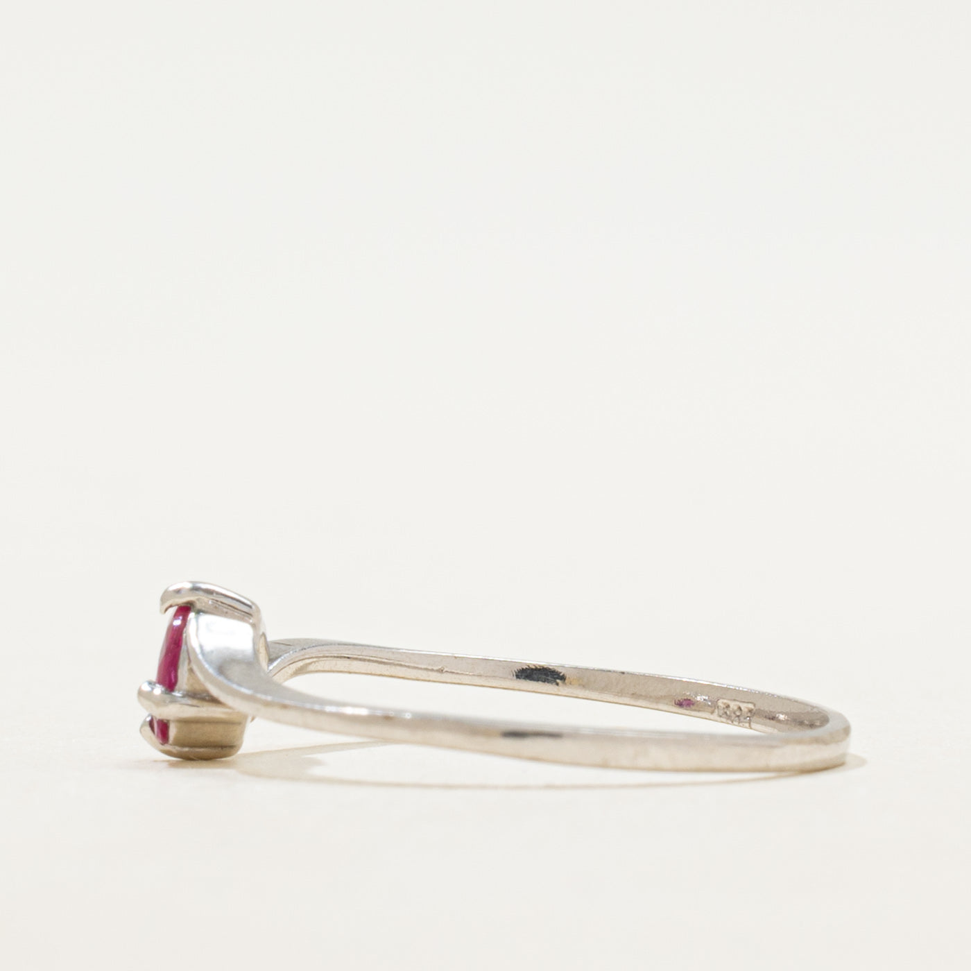 Diagonal Set Ruby Bypass Ring | SZ 5.75