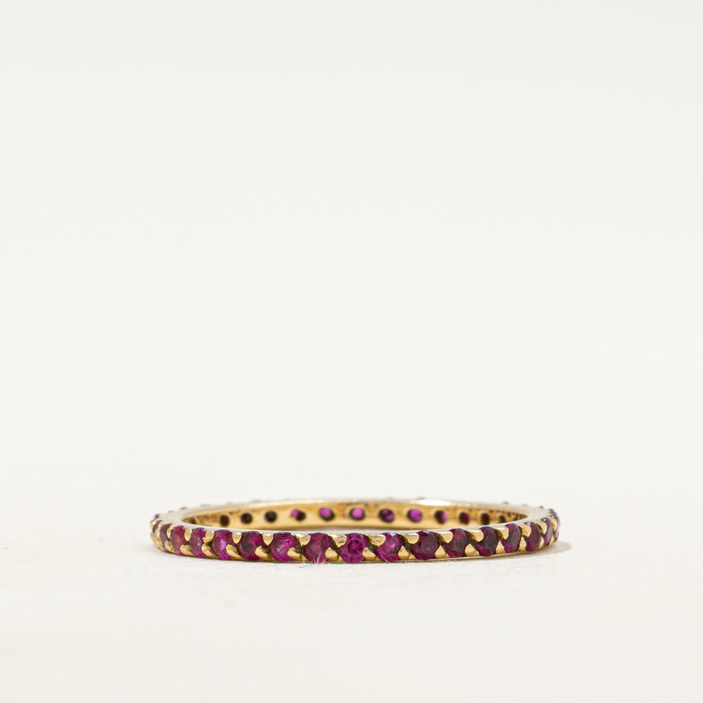 18k Eternity Synthetic Ruby Band | 1.55mm | SZ 7.25