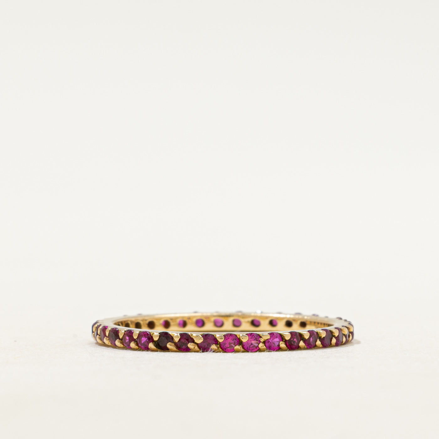 18k Eternity Synthetic Ruby Band | 1.55mm | SZ 7.25