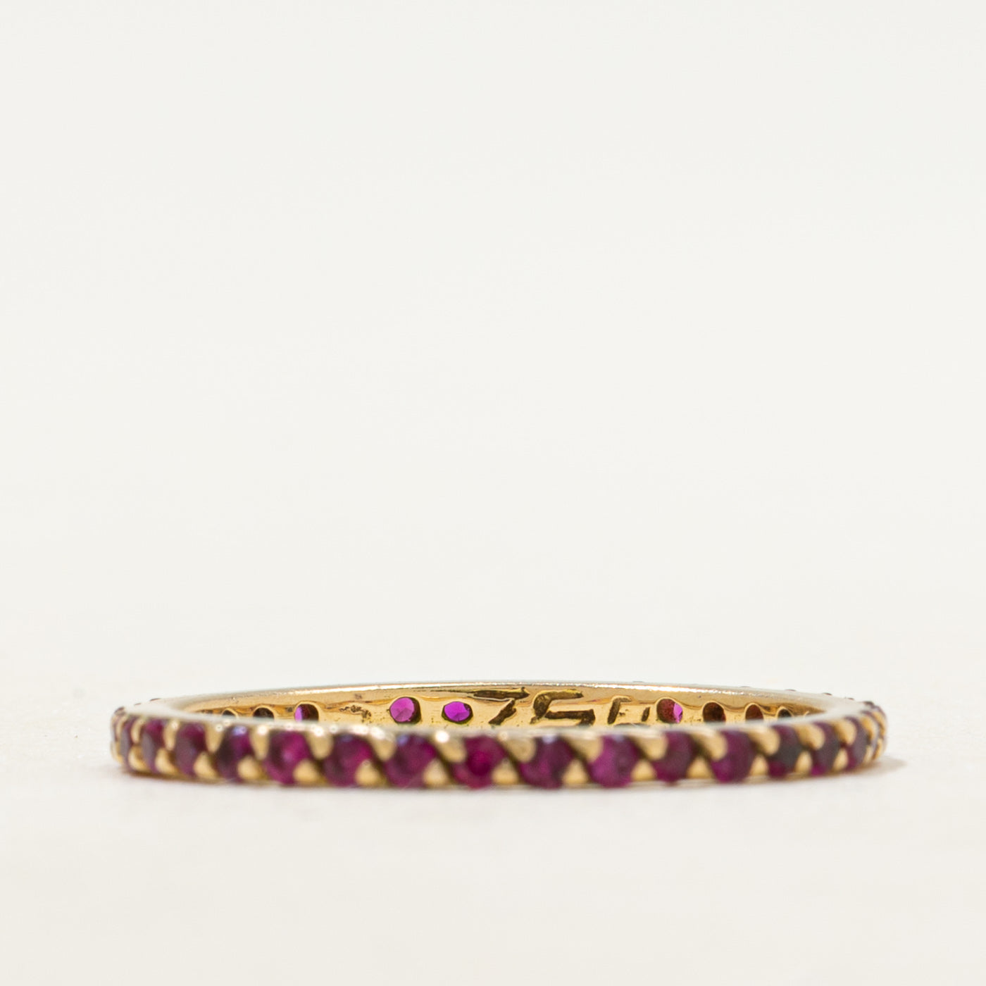 18k Eternity Synthetic Ruby Band | 1.55mm | SZ 7.25