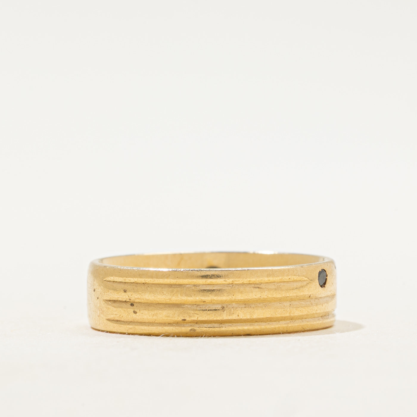 18k Diagonal Flush Set Sapphire Band | 5.90mm | SZ 10