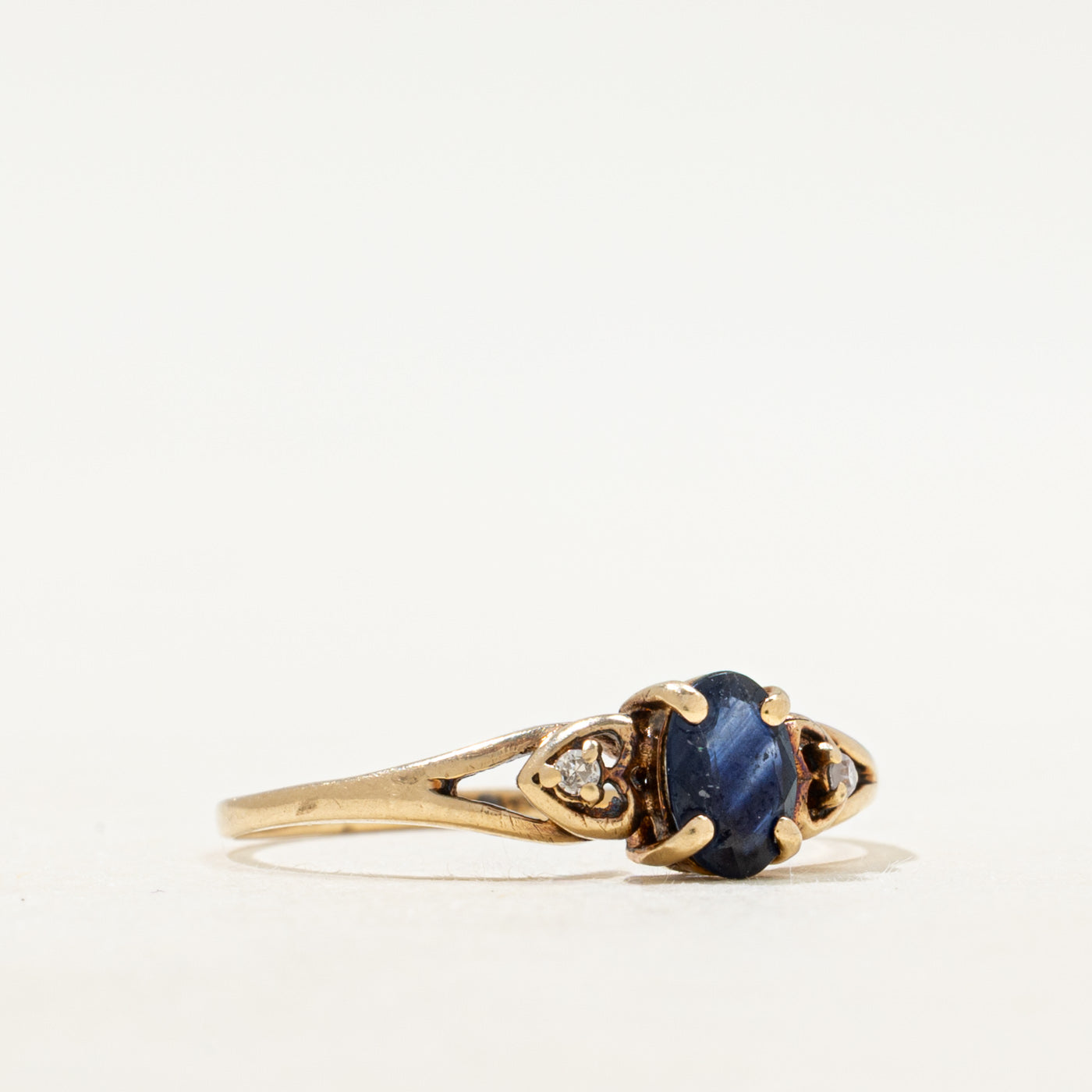 Sapphire & Diamond Heart Ring | SZ 8