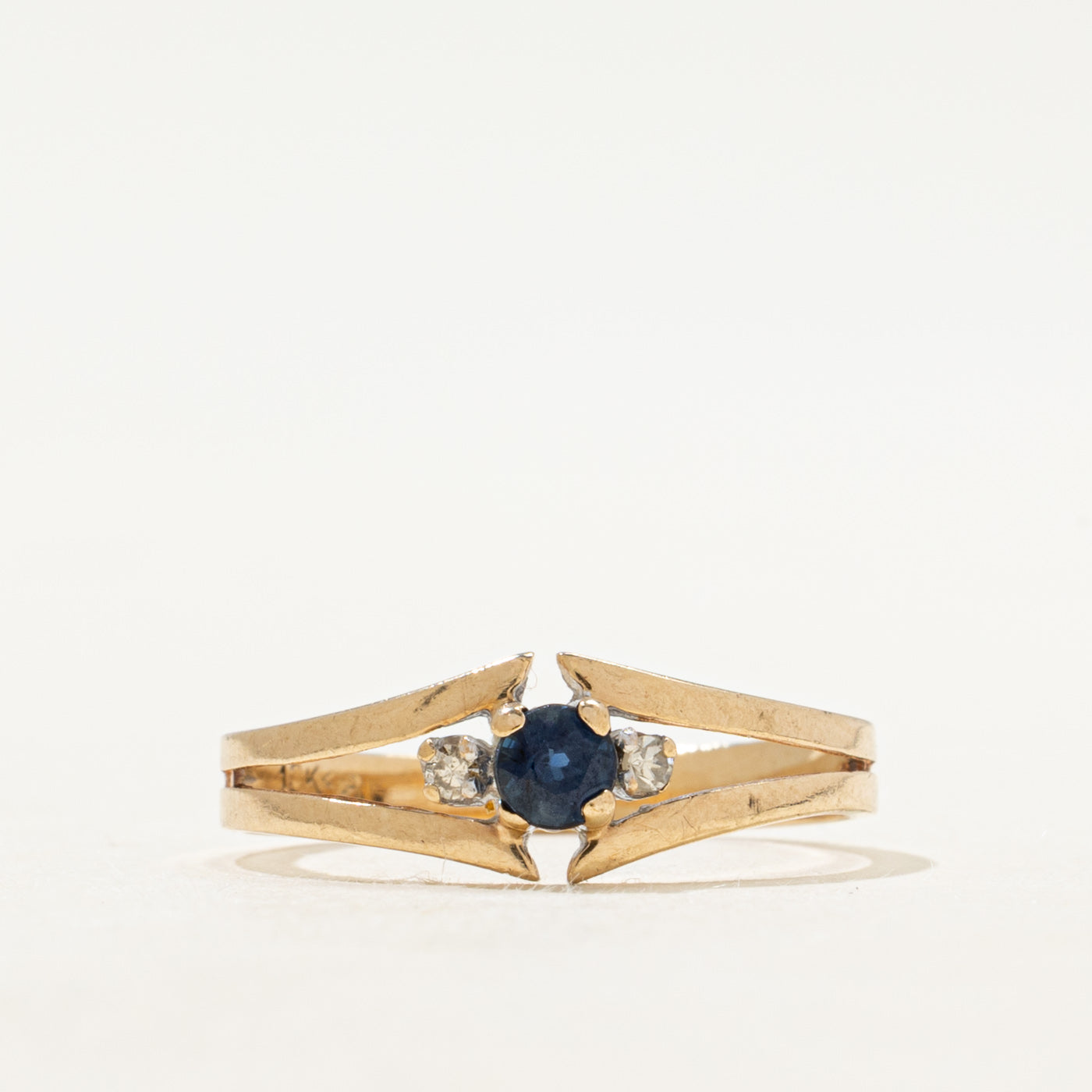 Sapphire & Diamond Open Shank Ring | SZ 5.5