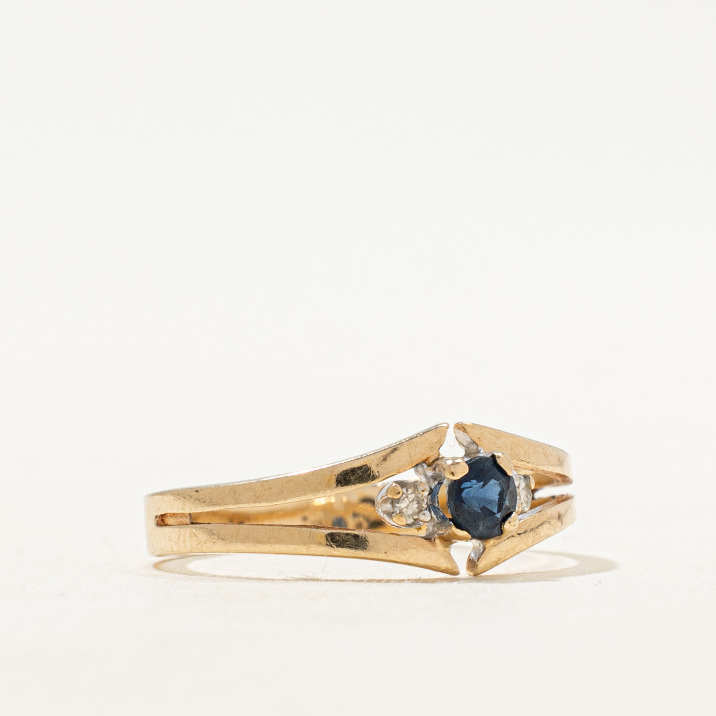 Sapphire & Diamond Open Shank Ring | SZ 5.5