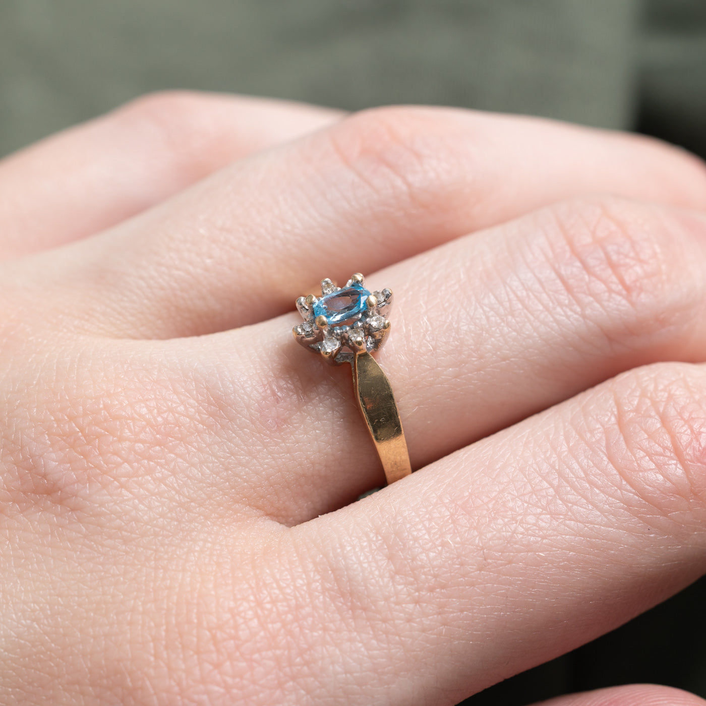 Topaz & Diamond Petal Ring | 0.2ct, 0.04ctw | SZ 6.5 |