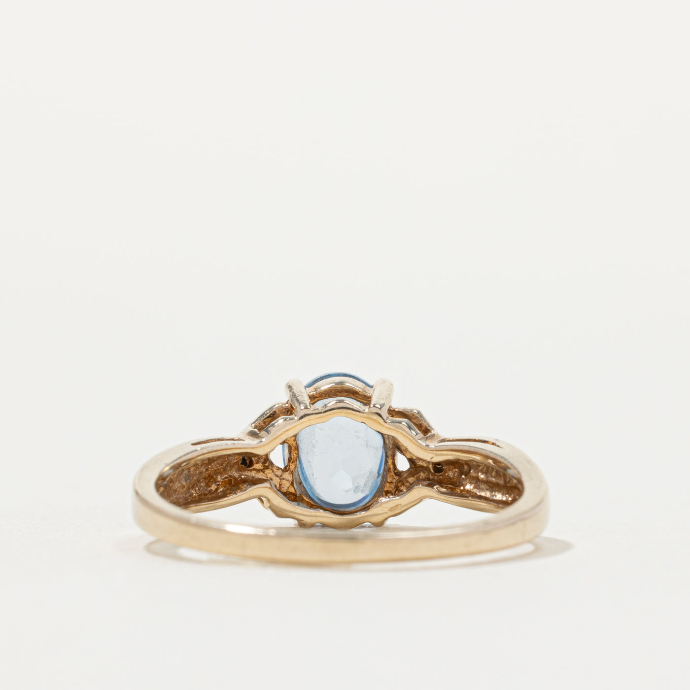 10k Synthetic Spinel & Diamond Accented Crossover Ring | SZ 7.75