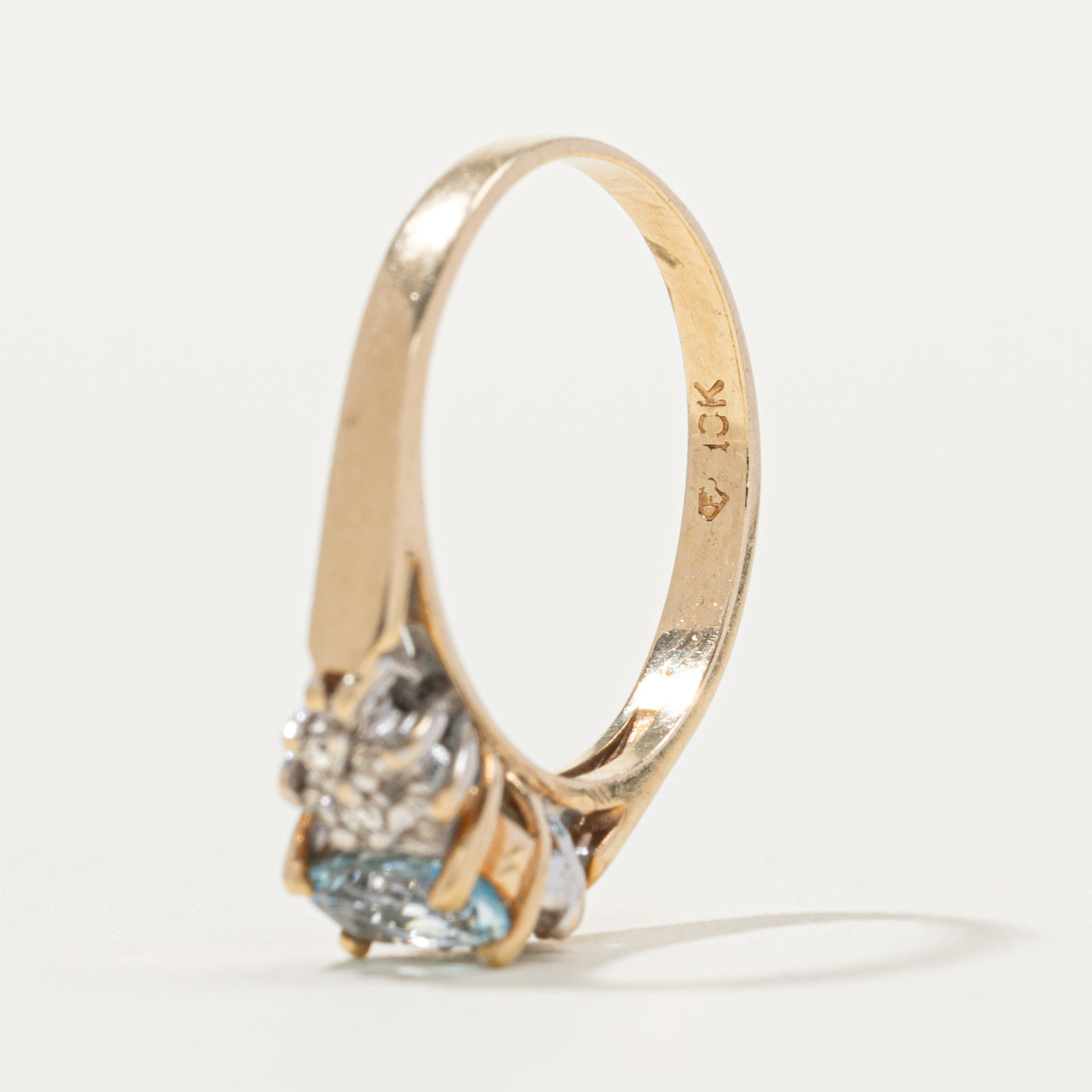 10k Topaz & Diamond Cluster Accented Ring | SZ 5.75