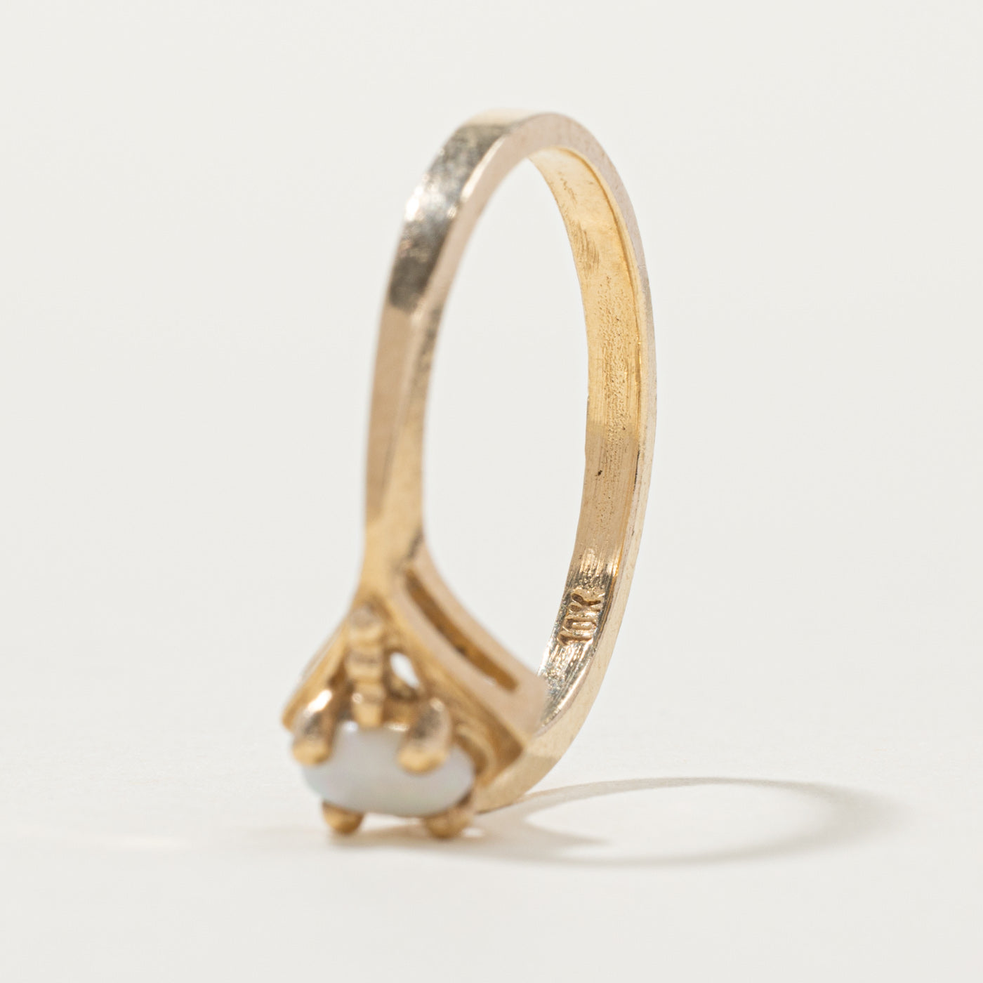 10k Solitaire Opal Geometric Ring | SZ 6