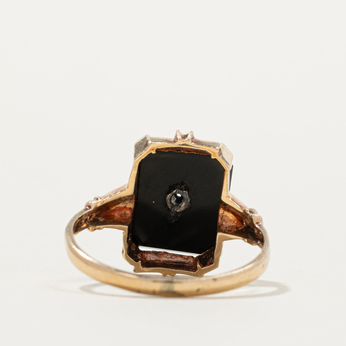 10k Onyx & Diamond Accented Ring | SZ 7.75