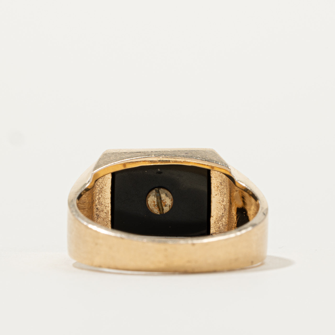14k Onyx "R" Initial Signet Ring | SZ 9.75