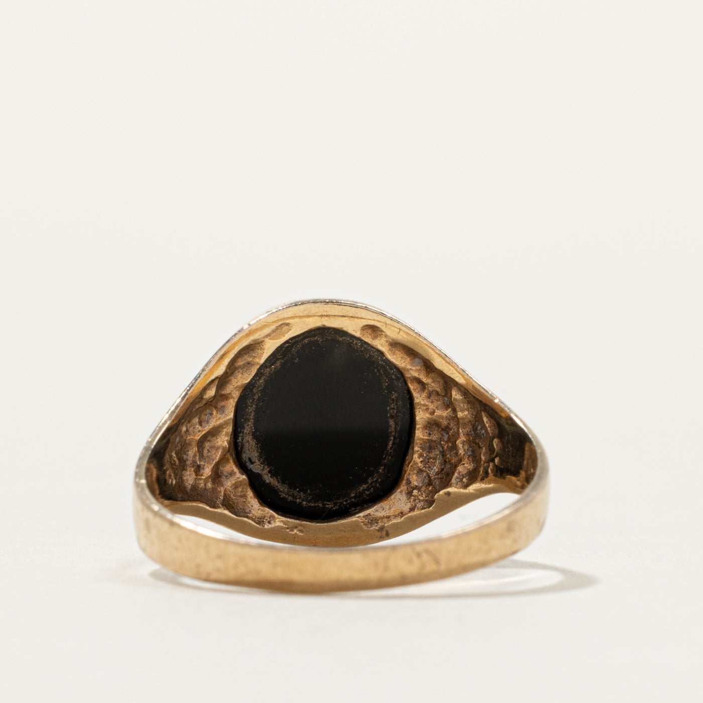 London Hallmarked 9k Onyx Signet Ring | SZ 5.5