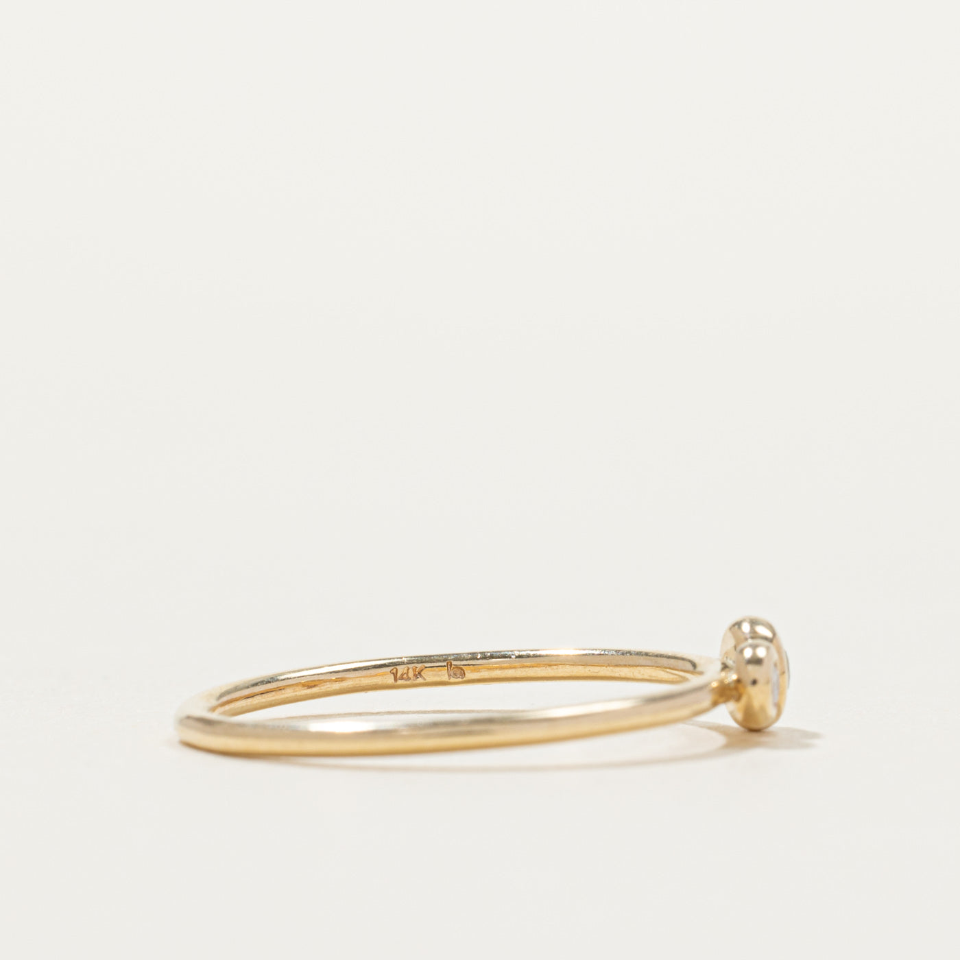 14k Two Stone Bezel Set Peridot & Diamond Ring | SZ 7