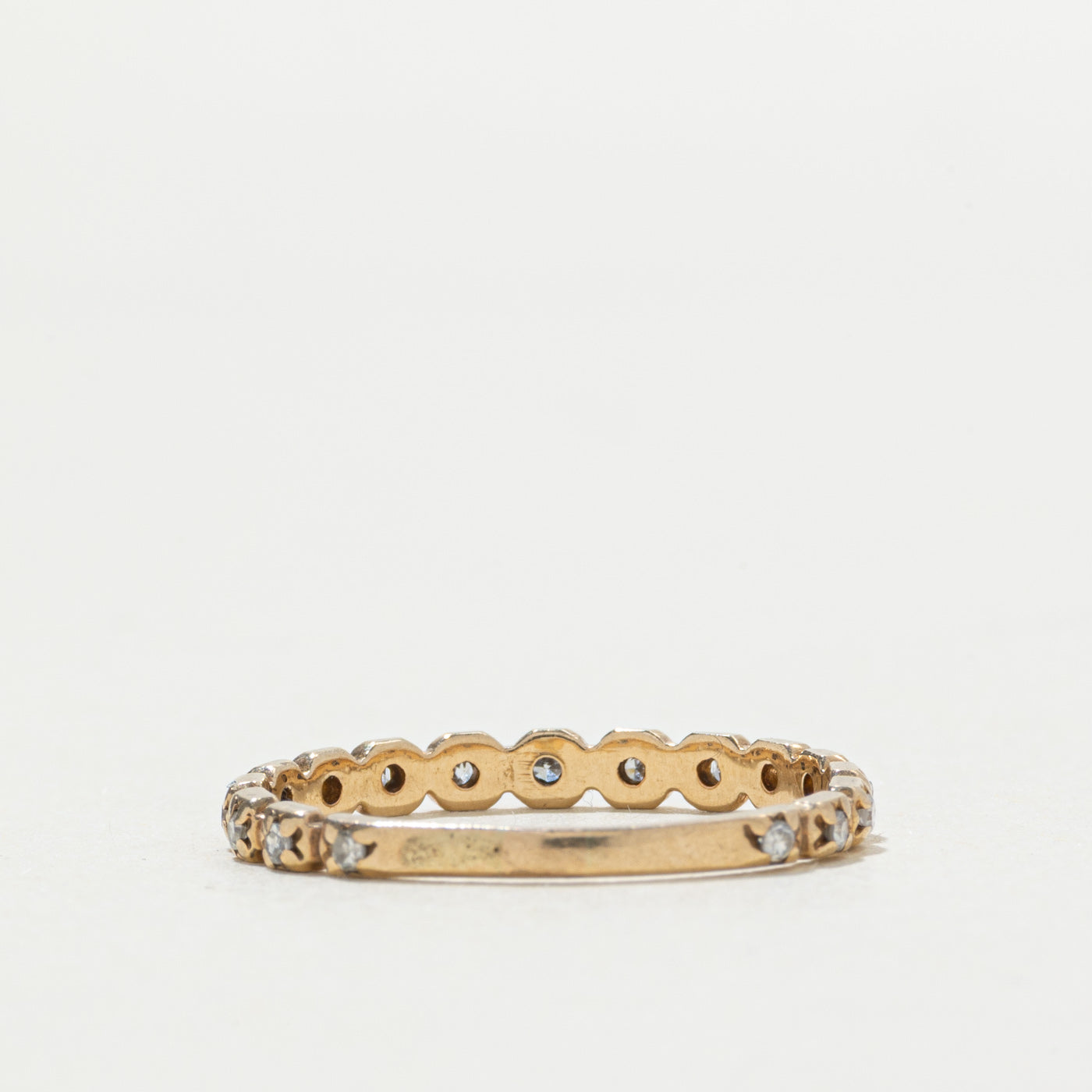 10k Semi Eternity Diamond Textured Band | SZ 6