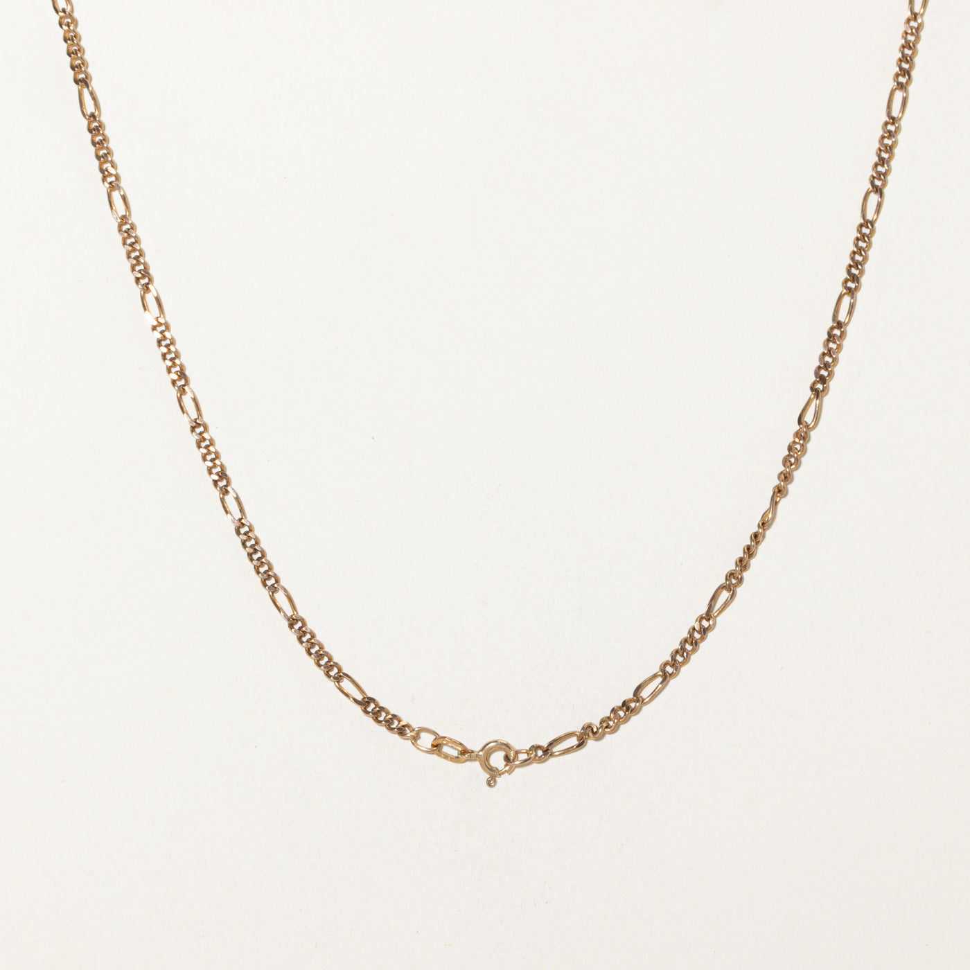 Chaîne Figaro en or jaune 9 carats Birmingham 1985 | 51 cm