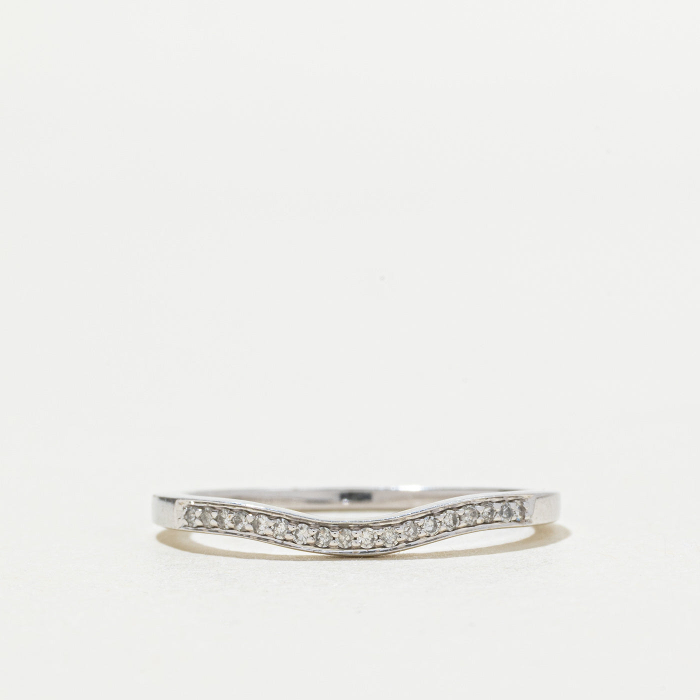 10k Semi Eternity Diamond Contour Band | 1.25mm | SZ 6.5