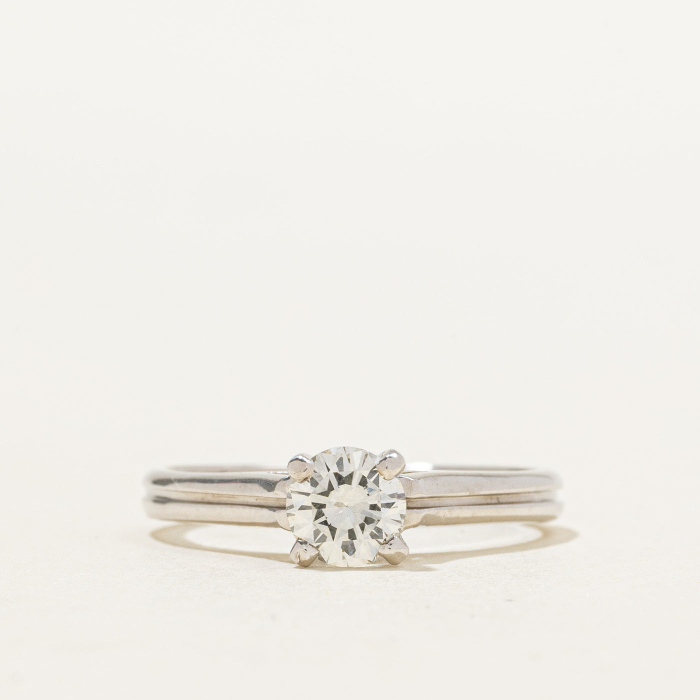 ‘Birks’ 18k Round Brilliant Solitaire Diamond Ring | 0.47ct VS1 H/I | SZ 5.75