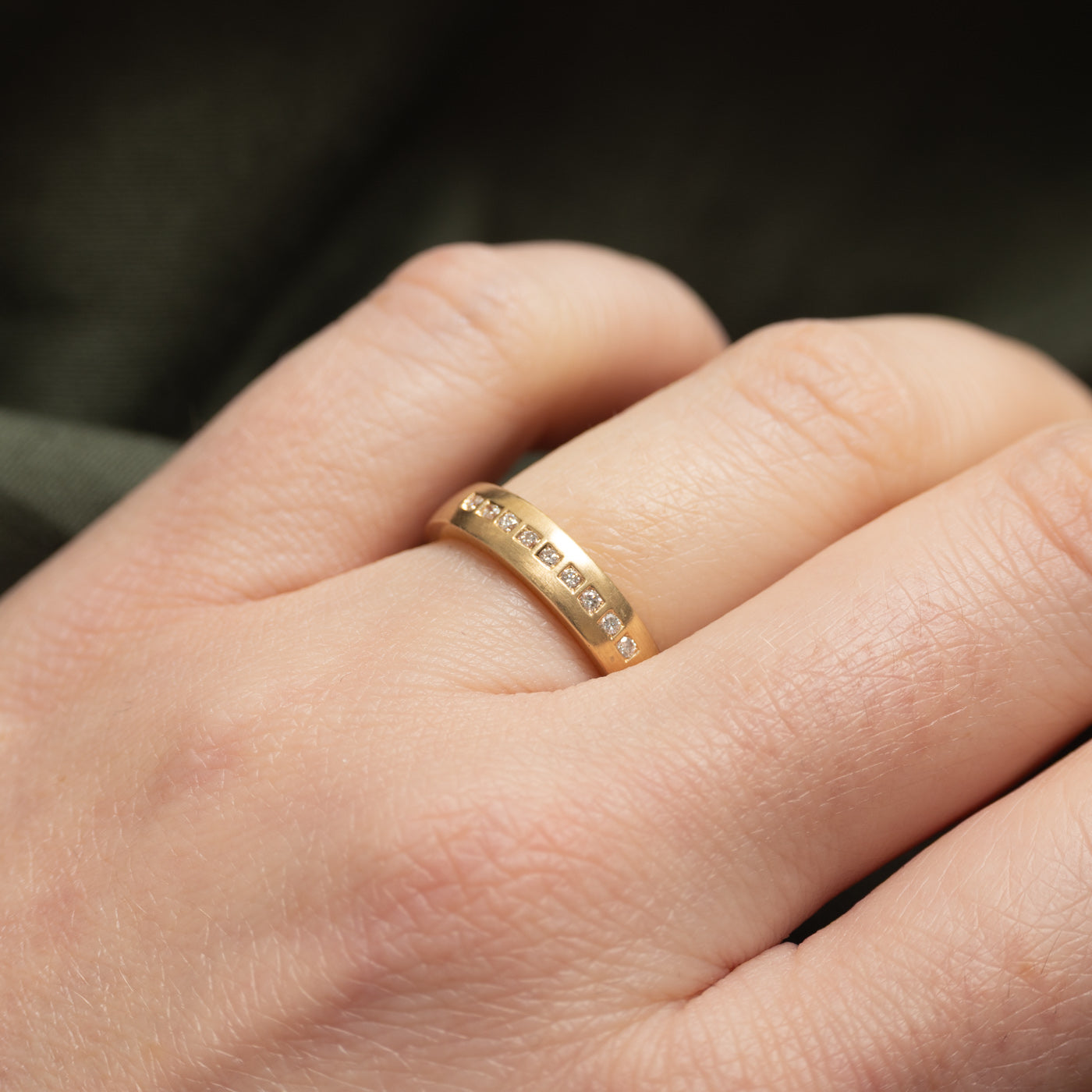 14k Semi Eternity Flush Set Diamond Band | SZ 5.5