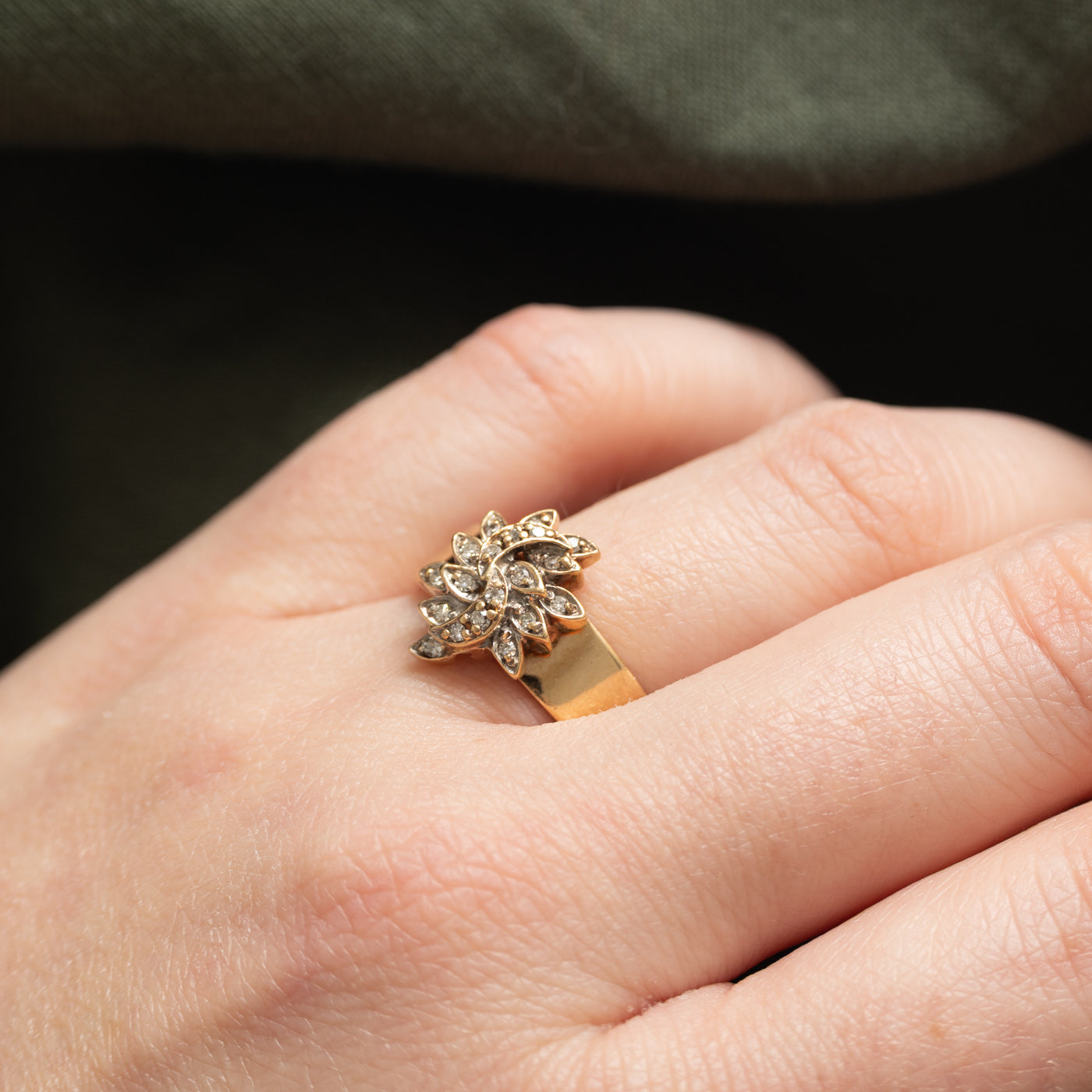 10K Diamond Floral Cluster Ring | 0.10ctw | SZ 8.75