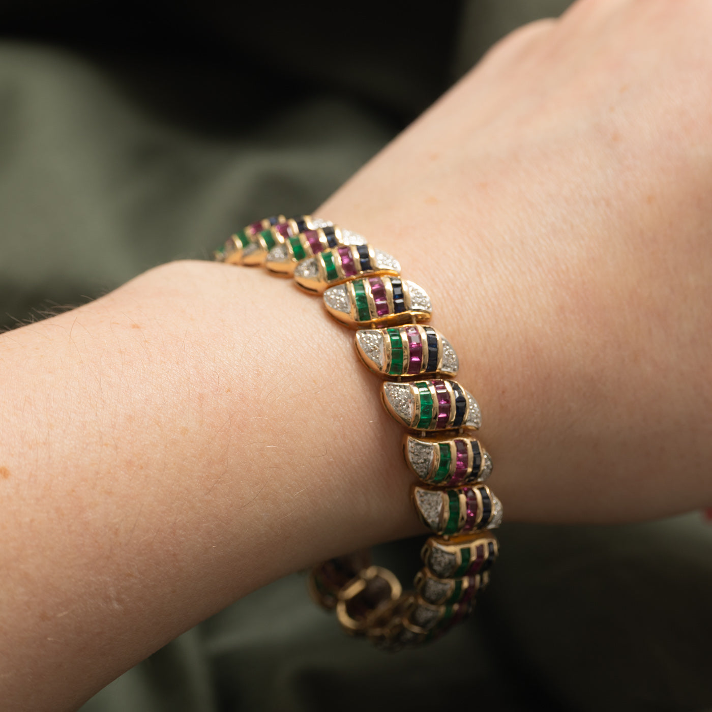 14k Multi Gemstone & Diamond Bracelet | 13.88ctw, 0.92ctw